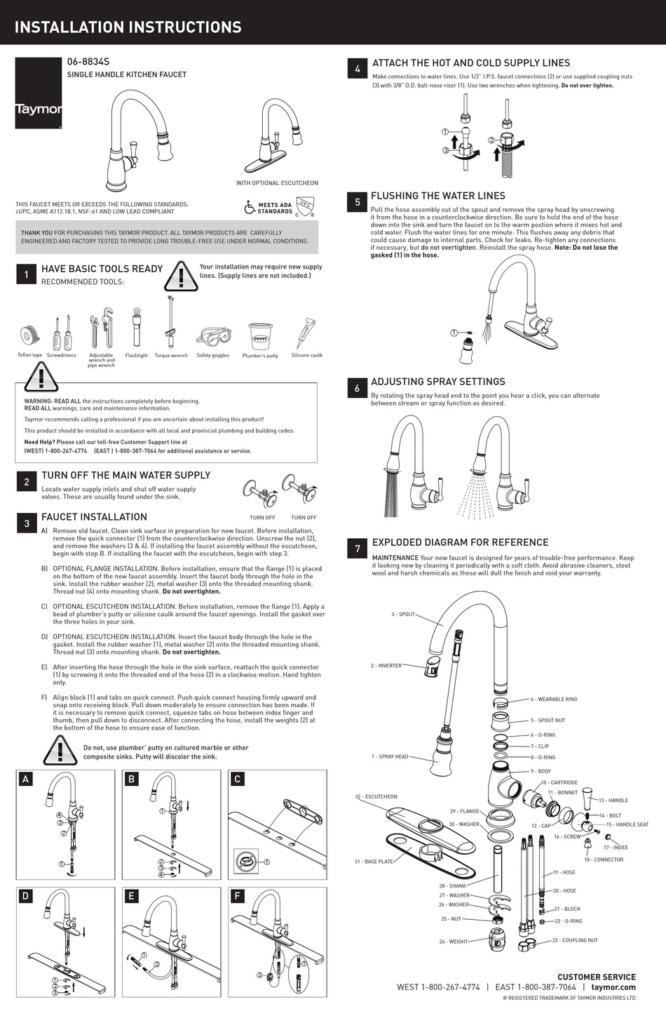 TAYMOR 068834S INSTALLATION INSTRUCTIONS Pdf Download ManualsLib