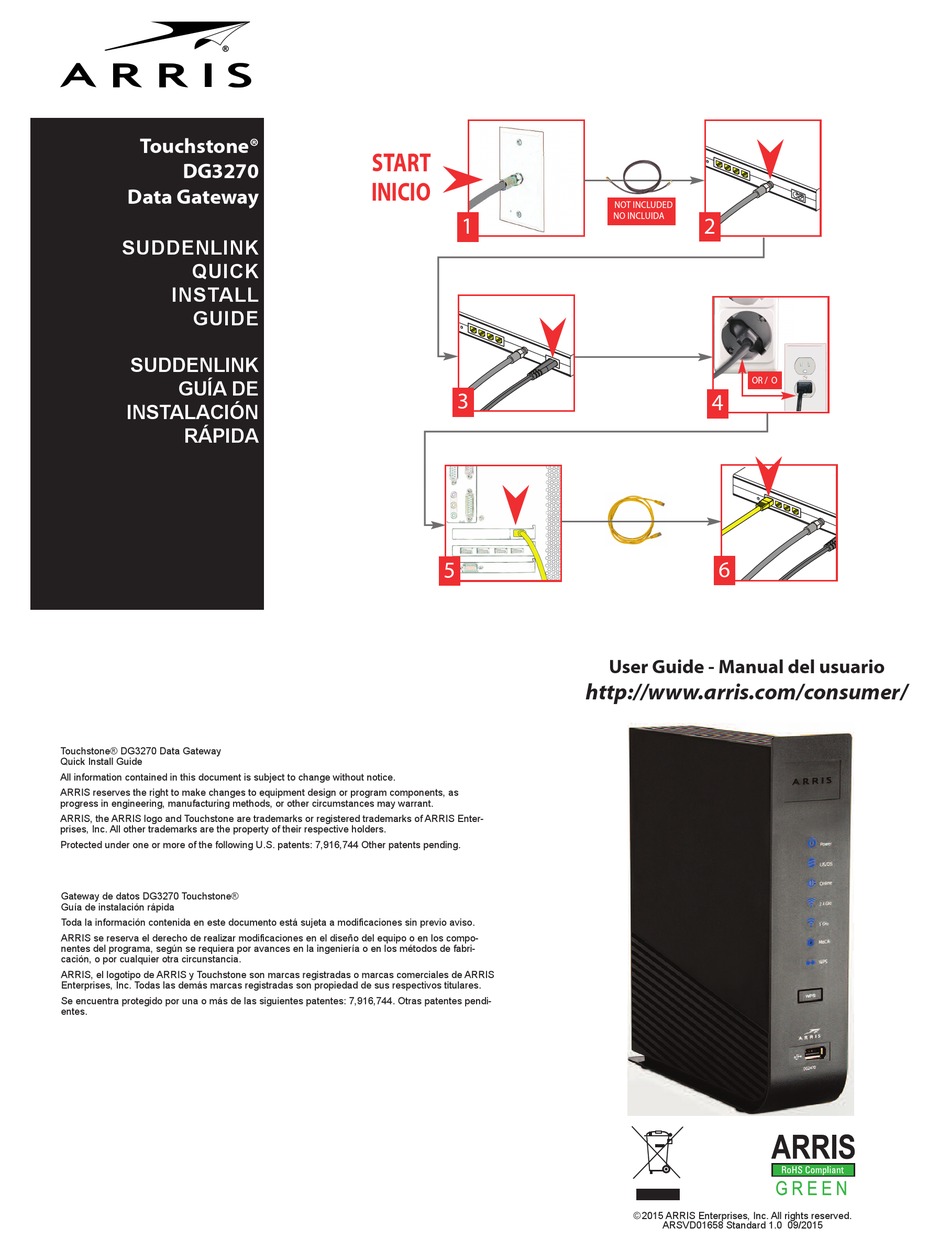ARRIS TOUCHSTONE DG3270 USER MANUAL Pdf Download ManualsLib