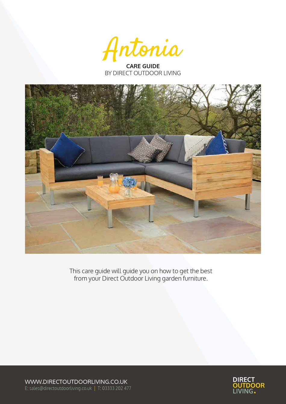 DIRECT OUTDOOR LIVING ANTONIA CARE MANUAL Pdf Download ManualsLib