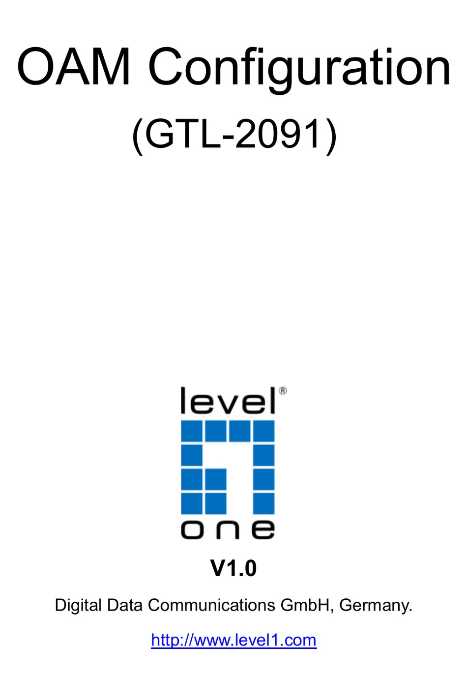 DIGITAL DATA COMMUNICATIONS LEVEL ONE GTL2091 MANUAL Pdf Download