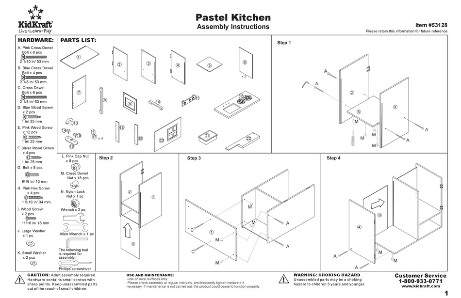 KIDKRAFT 53128 ASSEMBLY INSTRUCTIONS Pdf Download ManualsLib