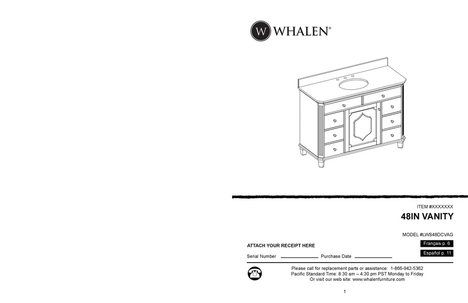 Whalen 48in Vanity Manual Pdf, Whalen Loft Bed Assembly Instructions