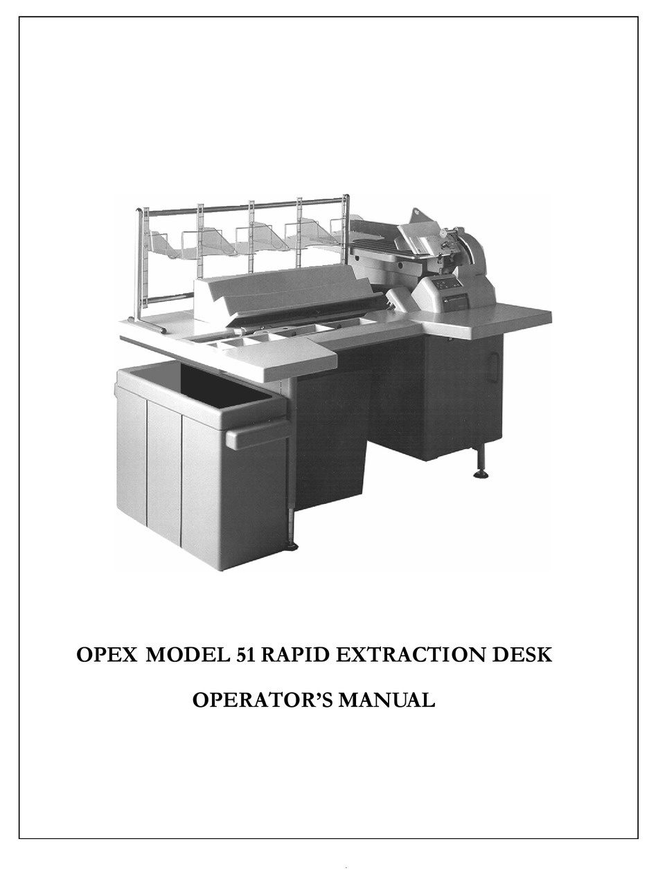 OPEX 51 OPERATOR'S MANUAL Pdf Download ManuaLib