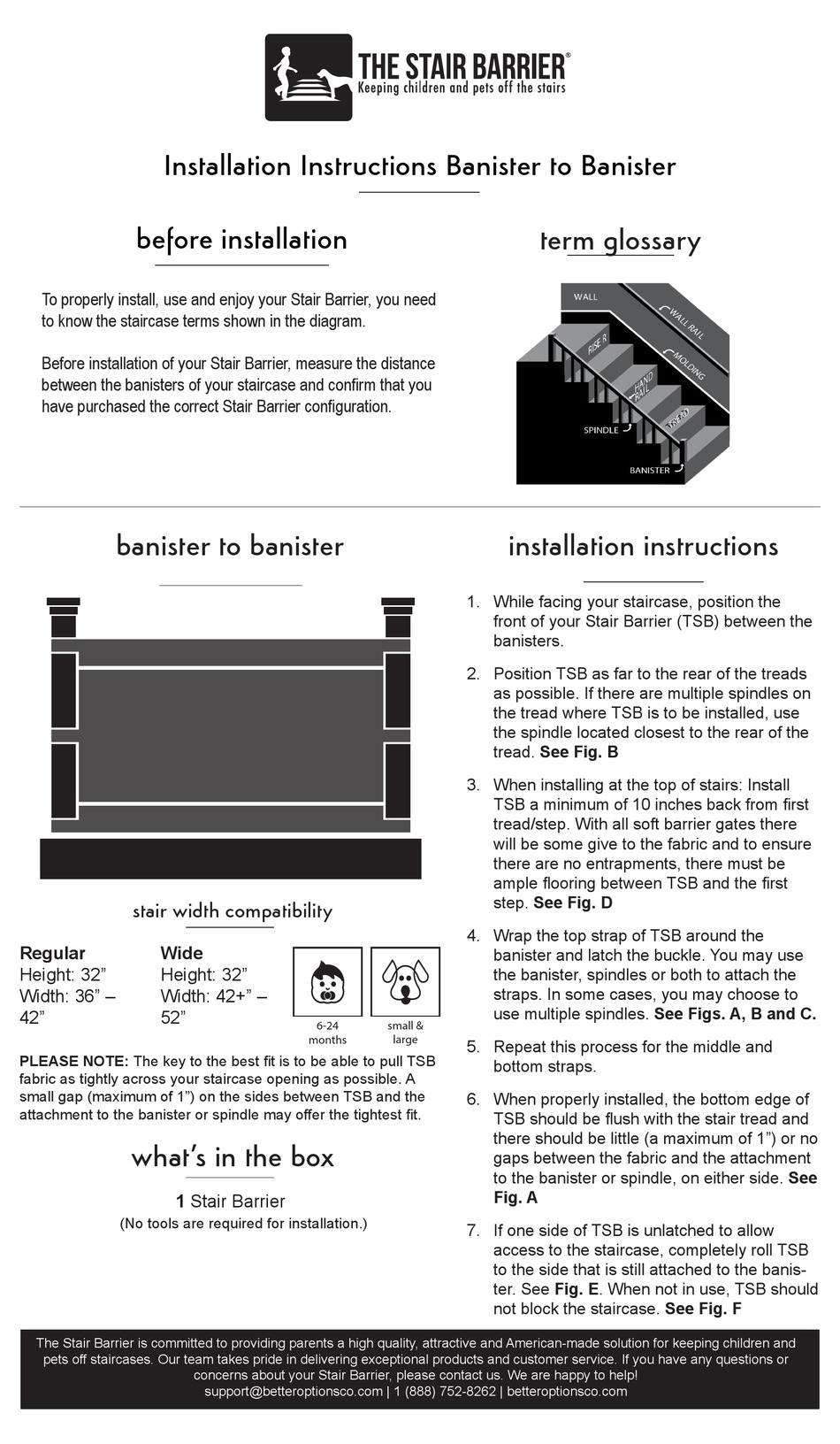 THE STAIR BARRIER BANISTER TO BANISTER INSTALLATION INSTRUCTIONS Pdf