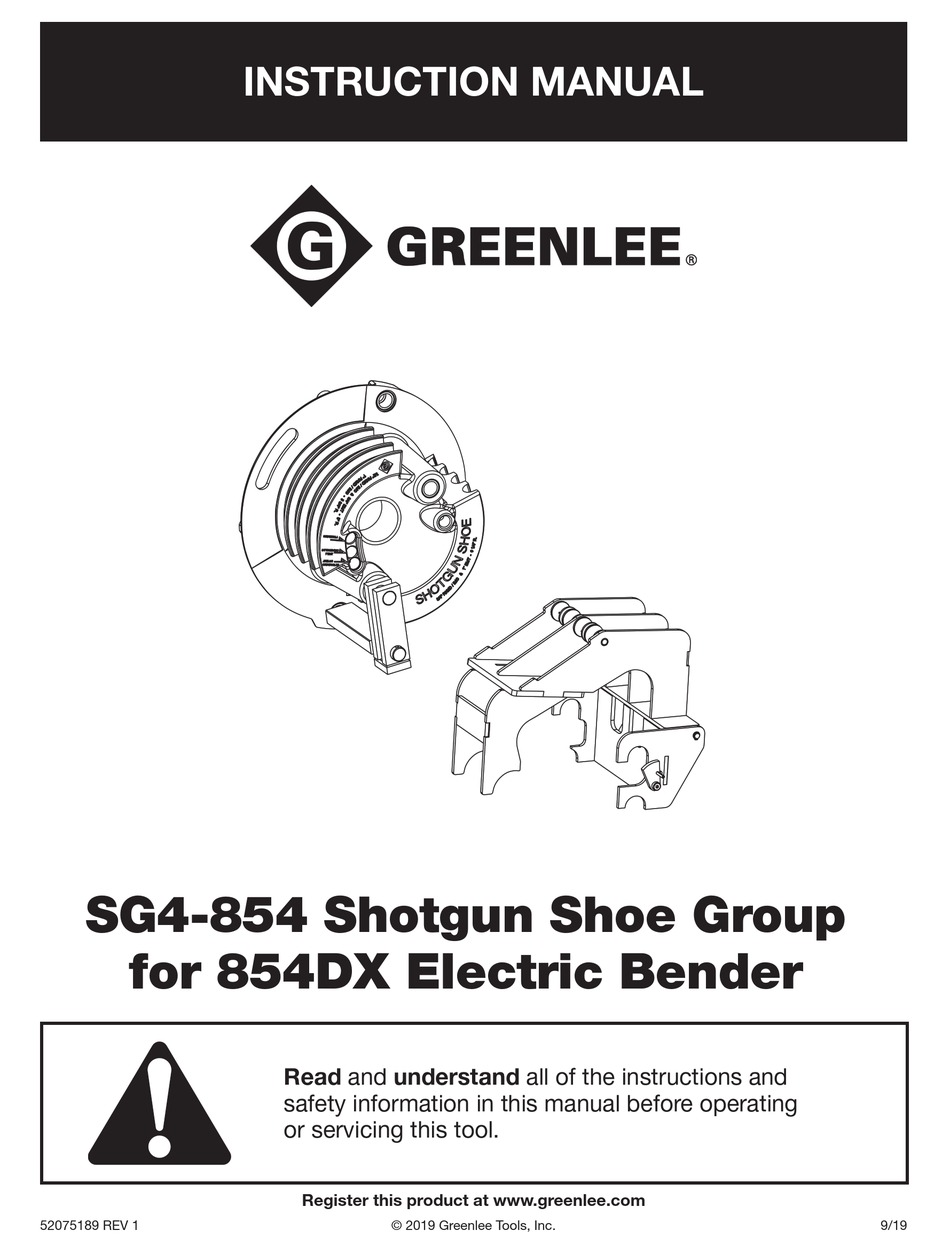 GREENLEE SG4854 INSTRUCTION MANUAL Pdf Download ManualsLib