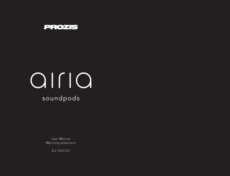 Table Of Contents - PROZIS airia User Manual [Page 32] | ManualsLib