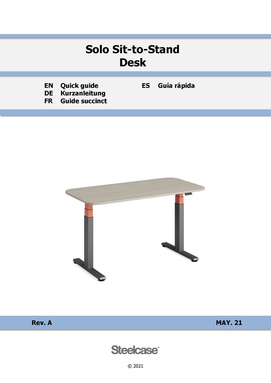 STEELCASE SOLO SITTOSTAND DESK QUICK MANUAL Pdf Download ManualsLib