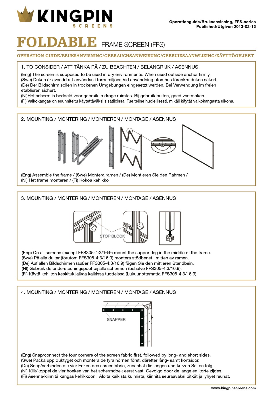KINGPIN FFS SERIES OPERATION MANUAL Pdf Download ManualsLib