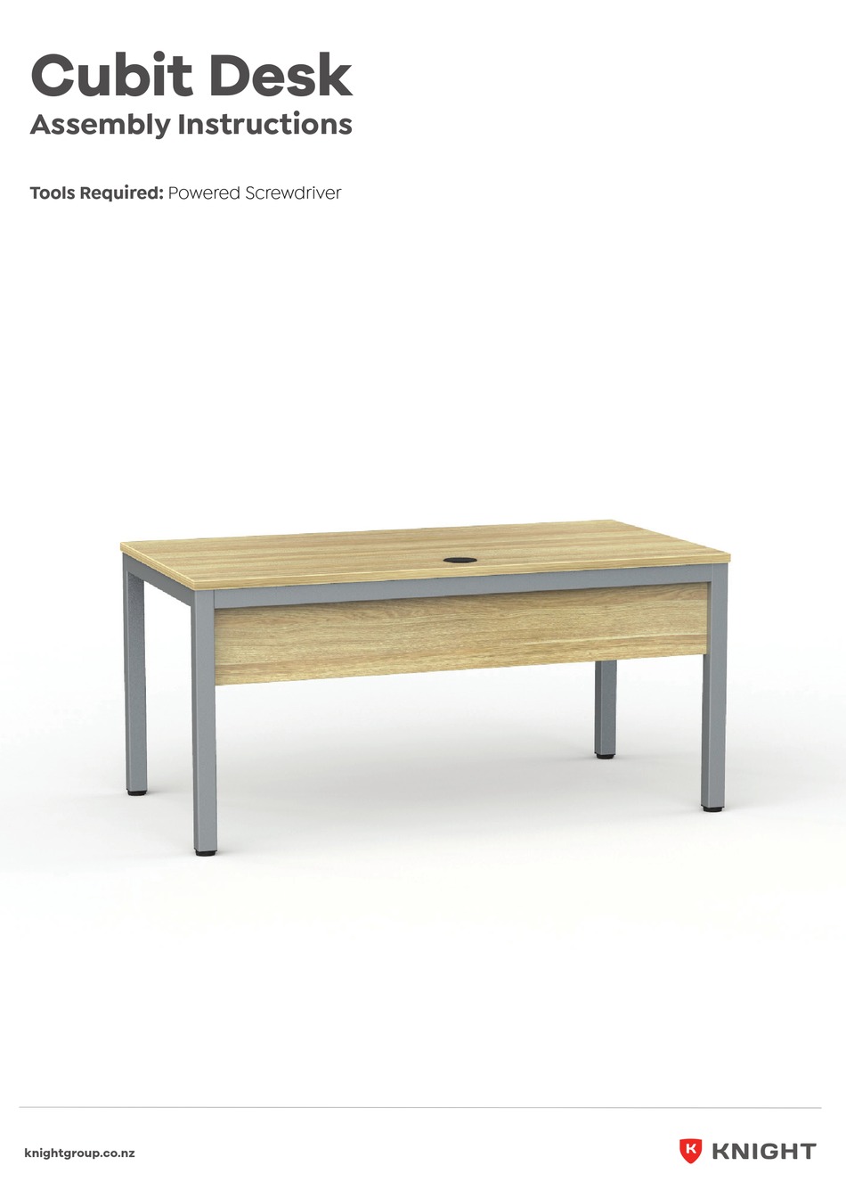 KNIGHT CUBIT DESK ASSEMBLY INSTRUCTIONS Pdf Download ManualsLib