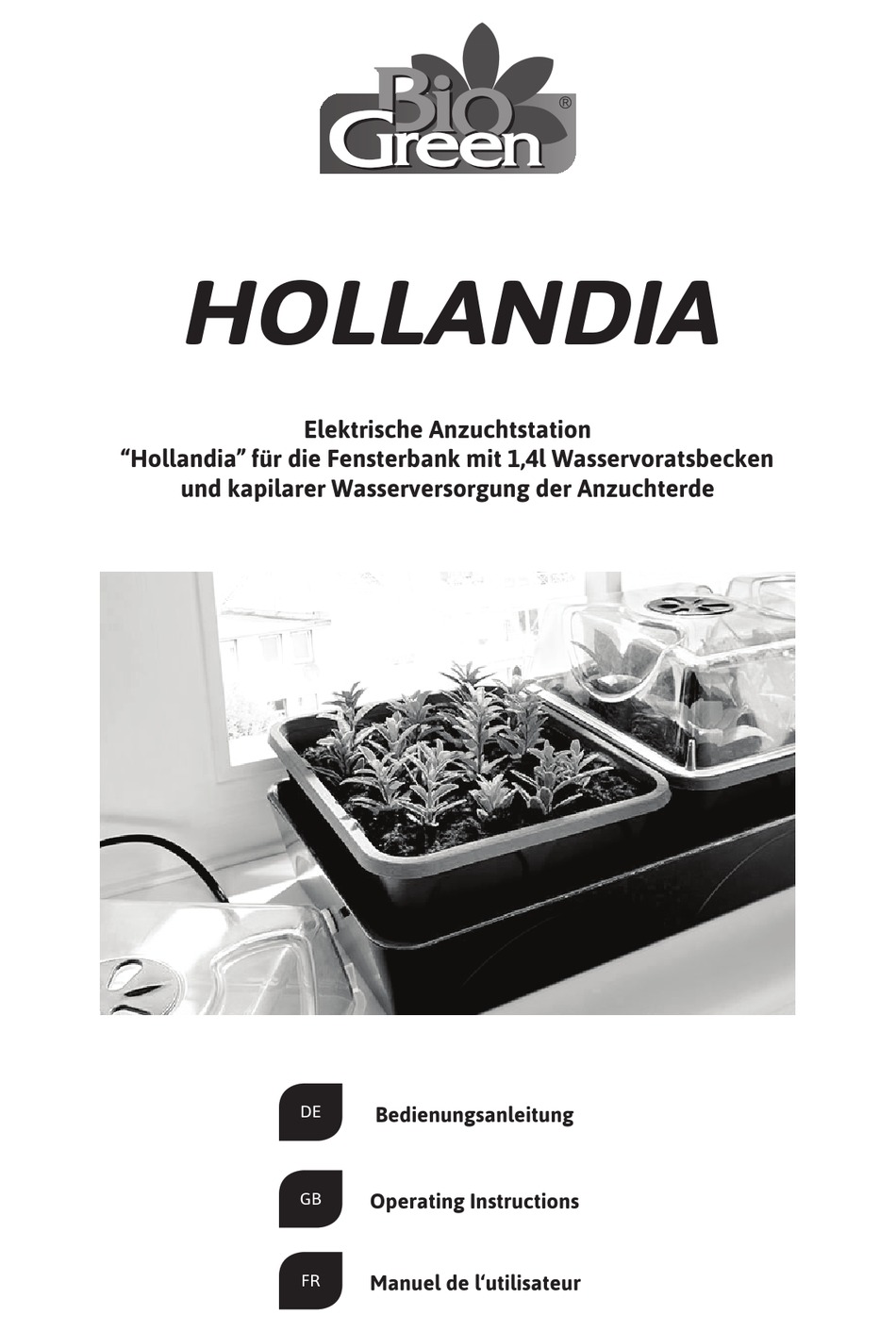BIO GREEN HOLLANDIA OPERATING INSTRUCTIONS MANUAL Pdf Download ManualsLib