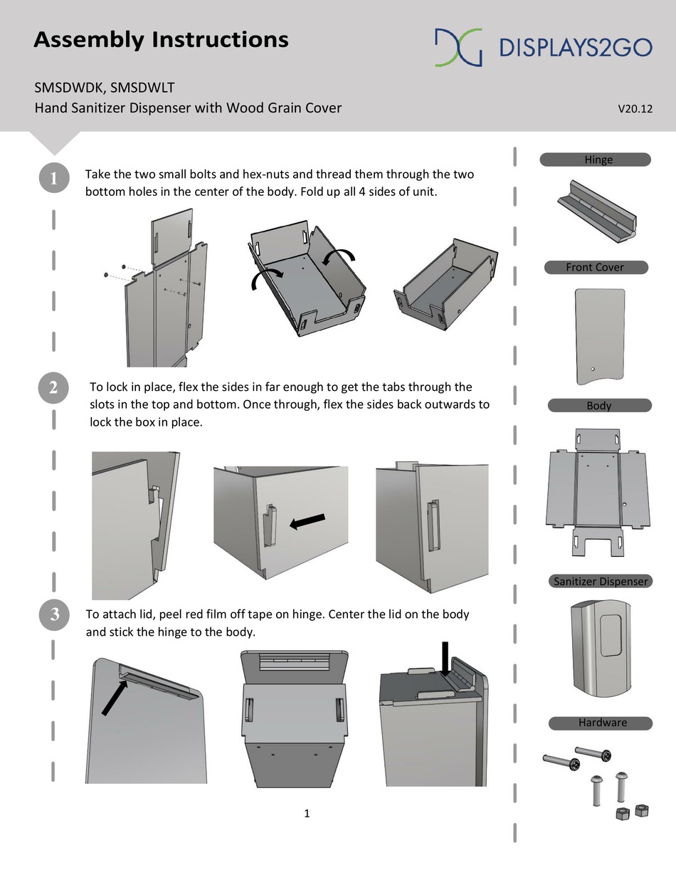 DISPLAYS2GO SMSDWDK ASSEMBLY INSTRUCTIONS Pdf Download ManualsLib