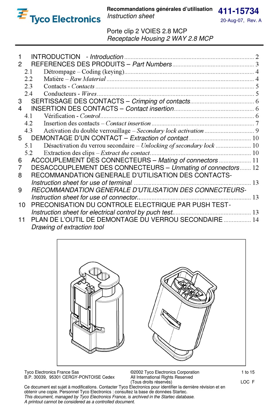 TYCO ELECTRONICS 1-1718624-1 INSTRUCTION SHEET Pdf Download | ManualsLib