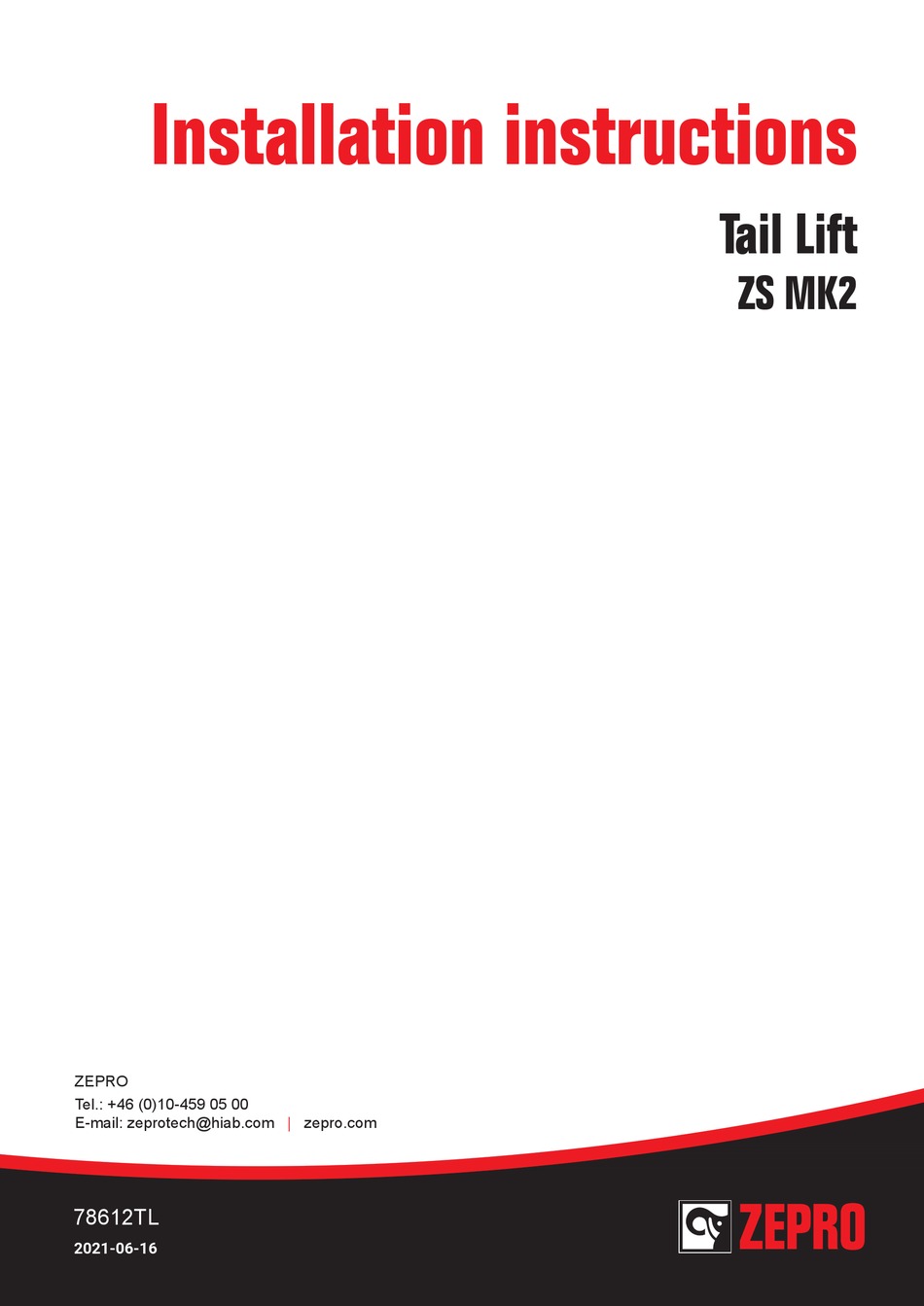 ZEPRO ZS MK2 INSTALLATION INSTRUCTIONS MANUAL Pdf Download ManualsLib