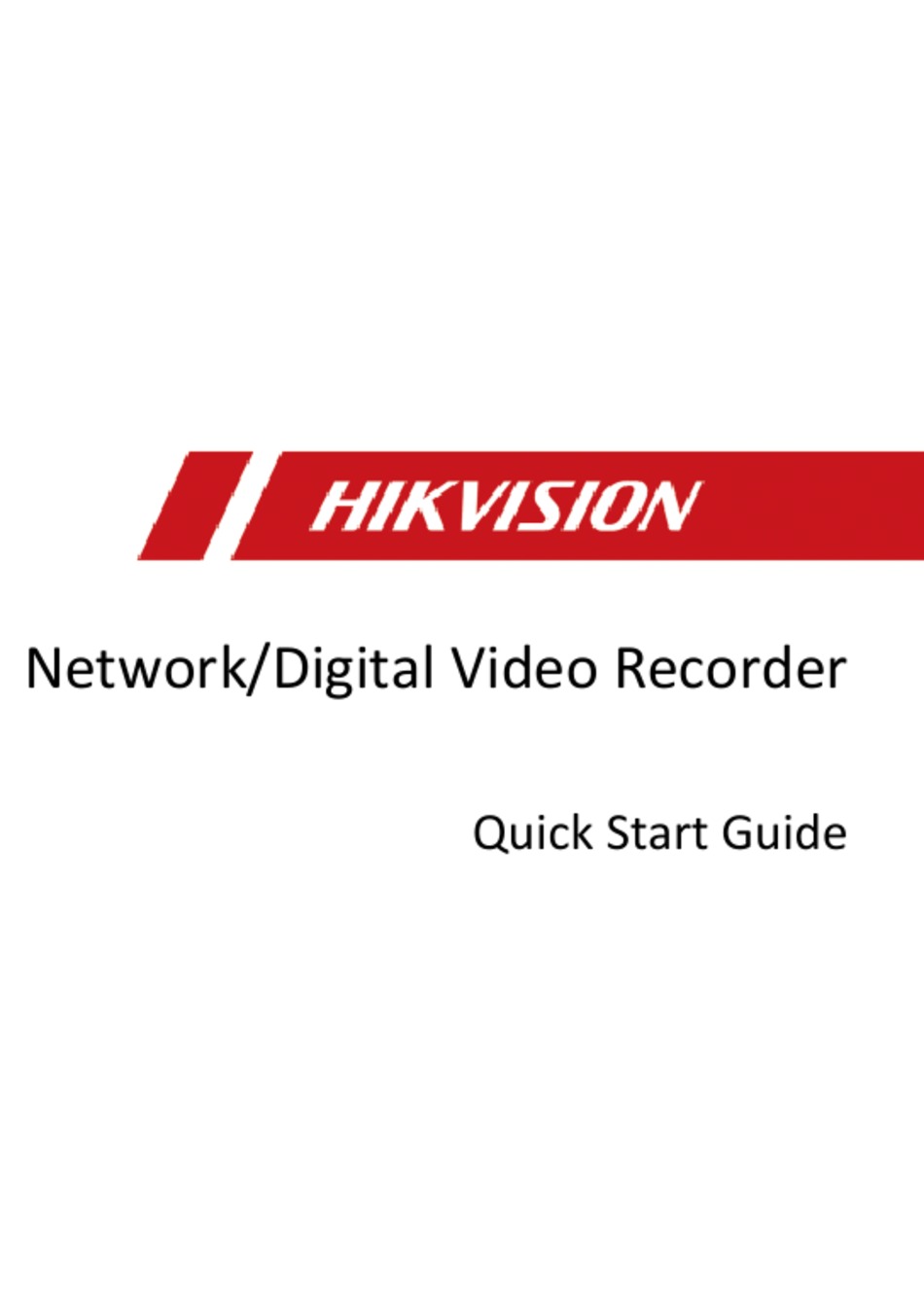 HIKVISION PRO SERIES QUICK START MANUAL Pdf Download ManualsLib