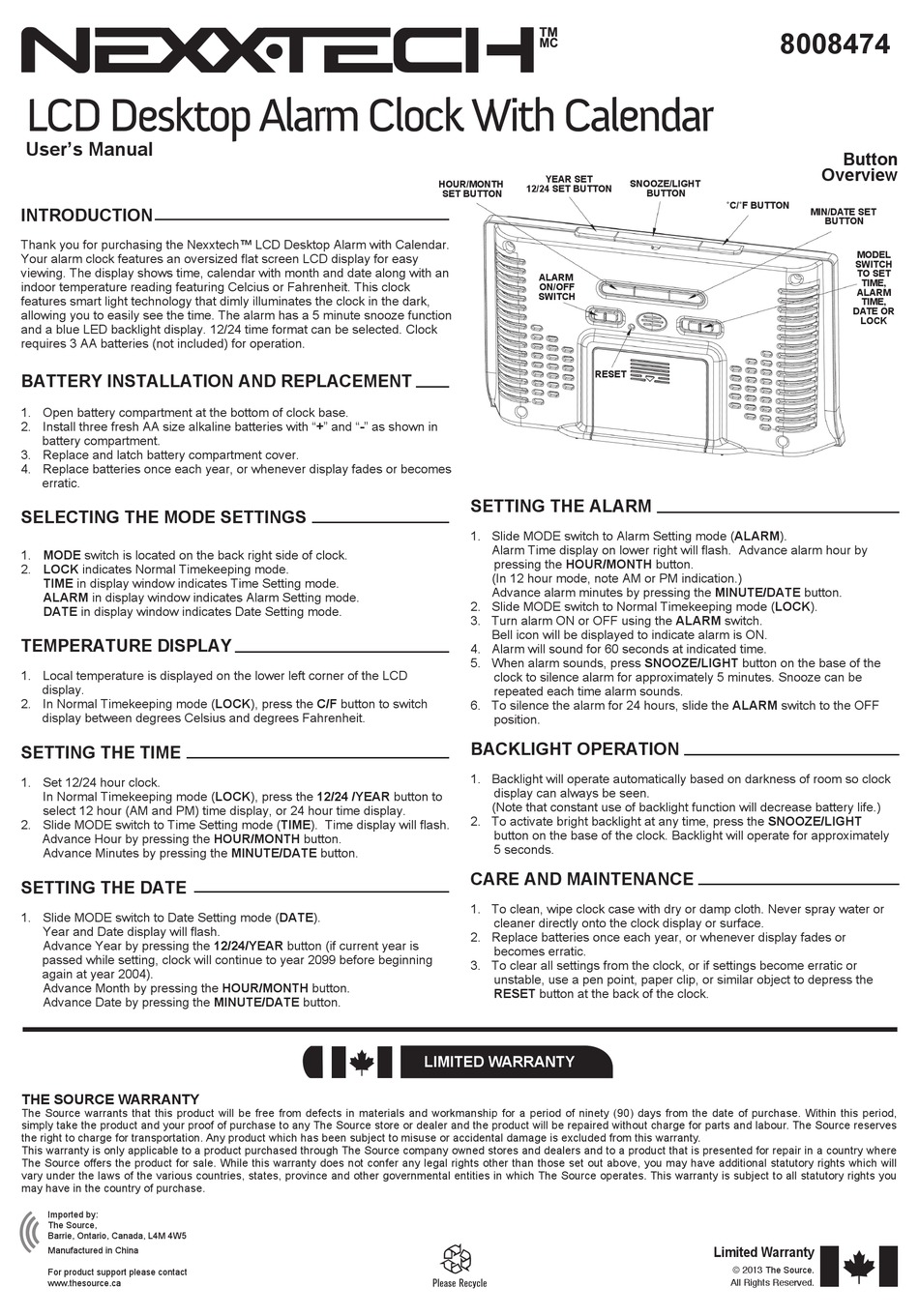 NEXXTECH 8008474 USER MANUAL Pdf Download ManualsLib