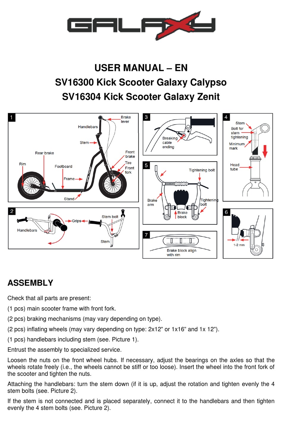 GALAXY CALYPSO SV16300 USER MANUAL Pdf Download ManualsLib