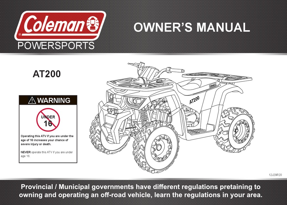COLEMAN POWERSPORTS AT200 OWNER'S MANUAL Pdf Download ManualsLib