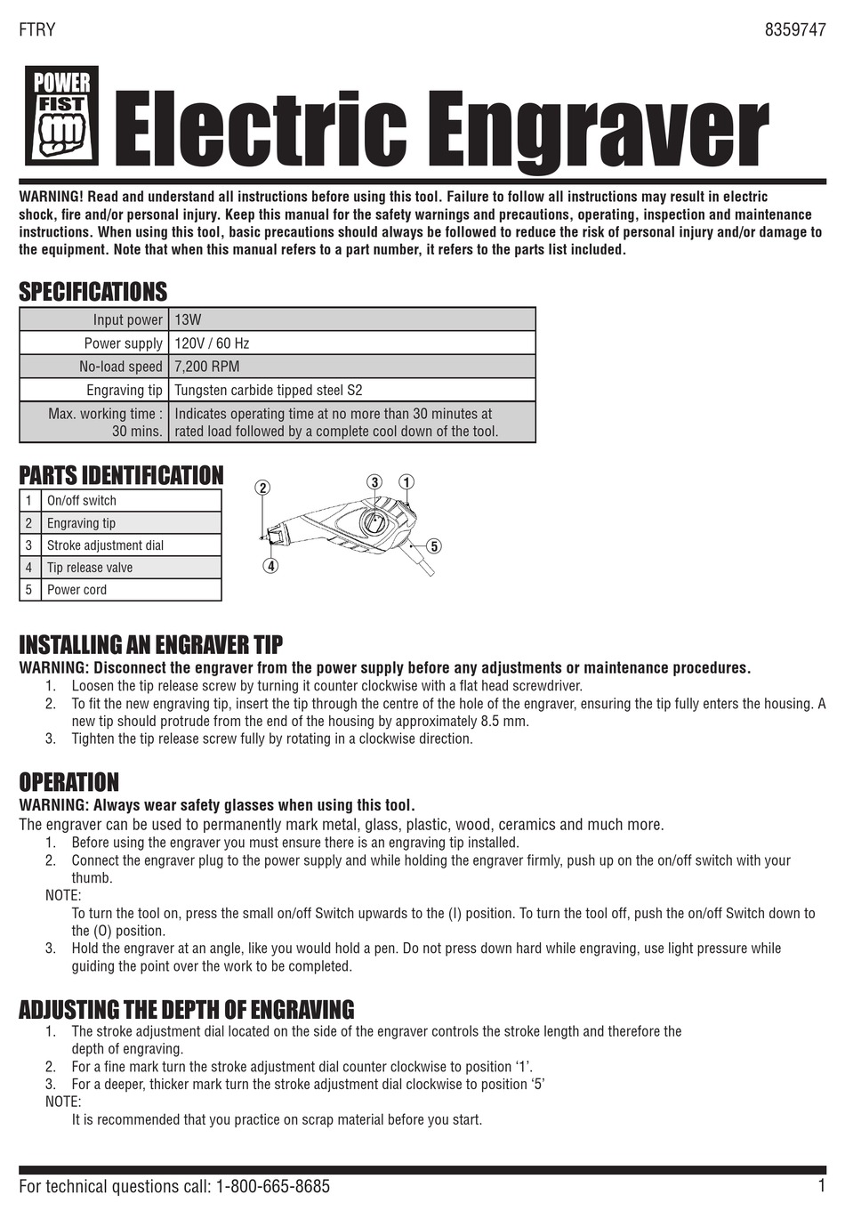 POWER FIST 8359747 QUICK START MANUAL Pdf Download ManualsLib
