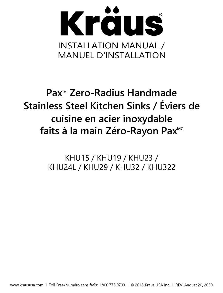 KRAUS KHU15 INSTALLATION MANUAL Pdf Download ManualsLib