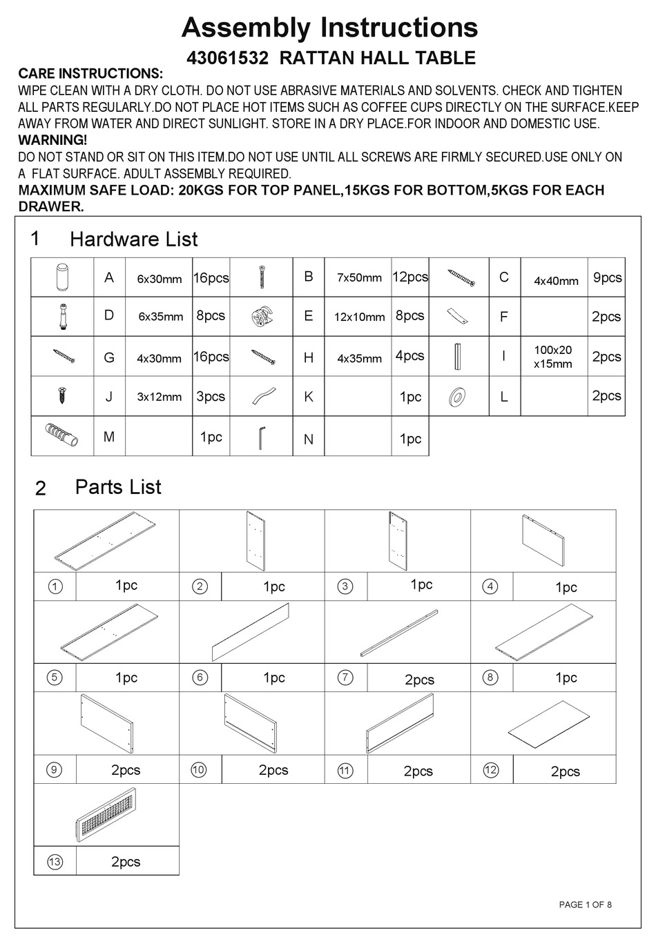 KMART 43061532 ASSEMBLY INSTRUCTIONS MANUAL Pdf Download ManualsLib