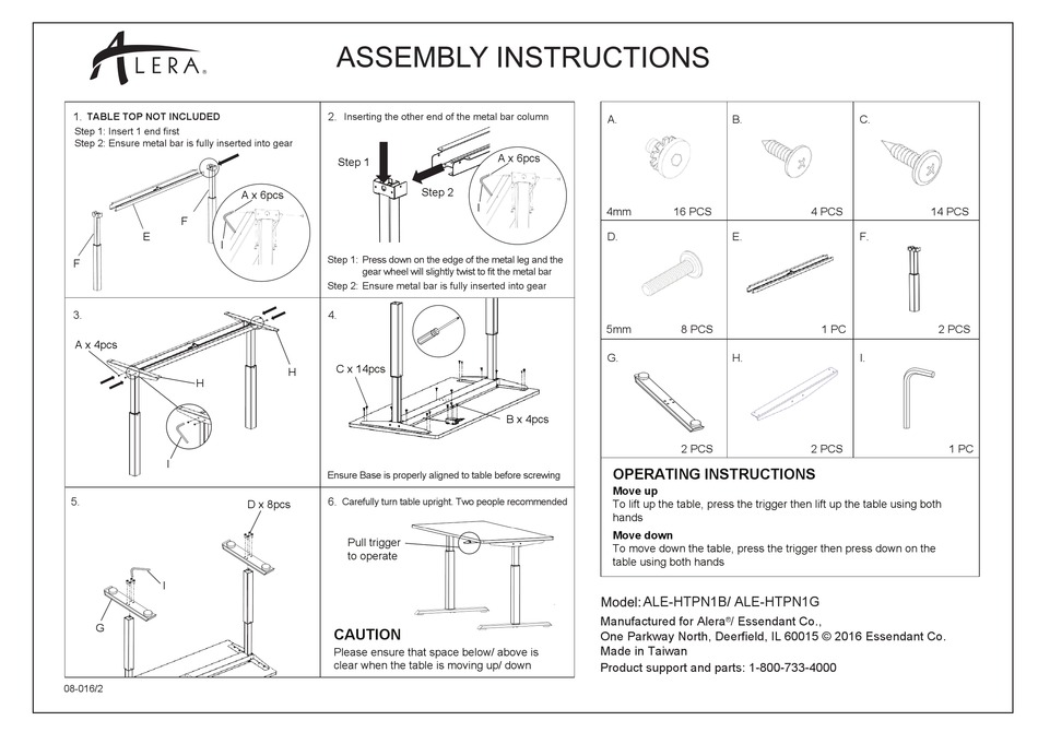 ALERA ALEHTPN1B ASSEMBLY INSTRUCTIONS Pdf Download ManualsLib
