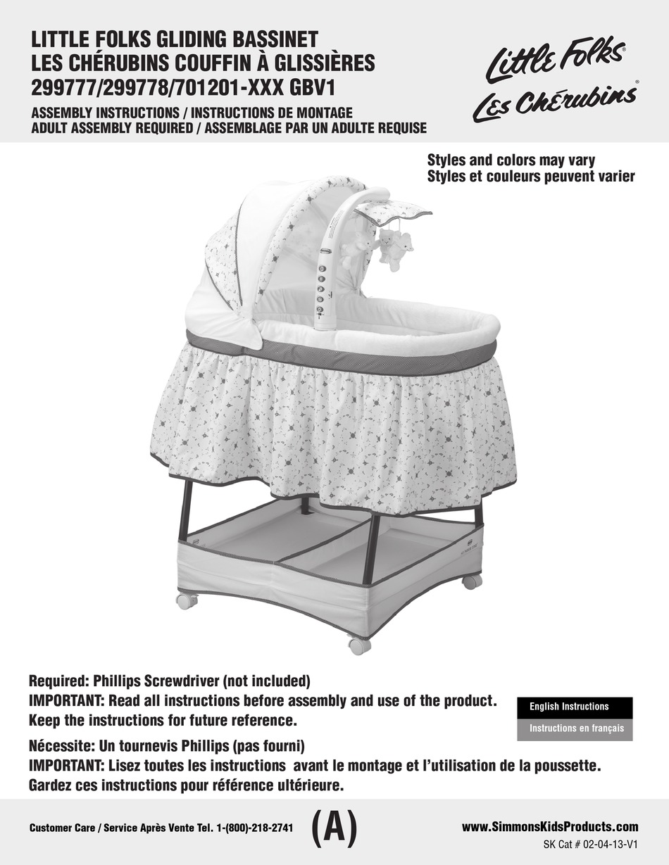 SIMMONS KIDS LITTLE FOLKS 701201 GBV1 SERIES ASSEMBLY INSTRUCTIONS ...