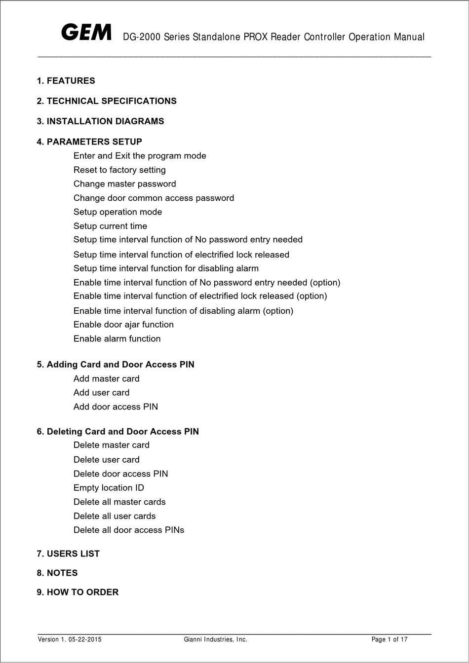 GEM DG 2000 SERIES OPERATION MANUAL Pdf Download ManualsLib