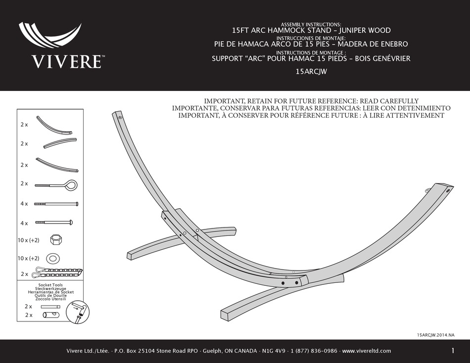 VIVERE JUNIPER WOOD 15ARCJW ASSEMBLY INSTRUCTIONS Pdf Download ManualsLib