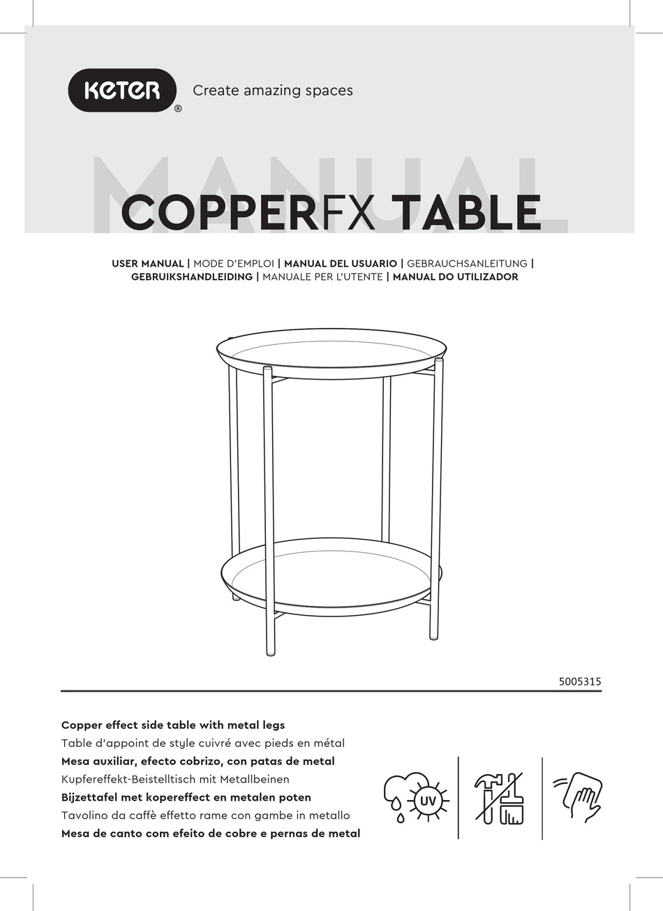 KETER COPPERFX TABLE USER MANUAL Pdf Download ManualsLib
