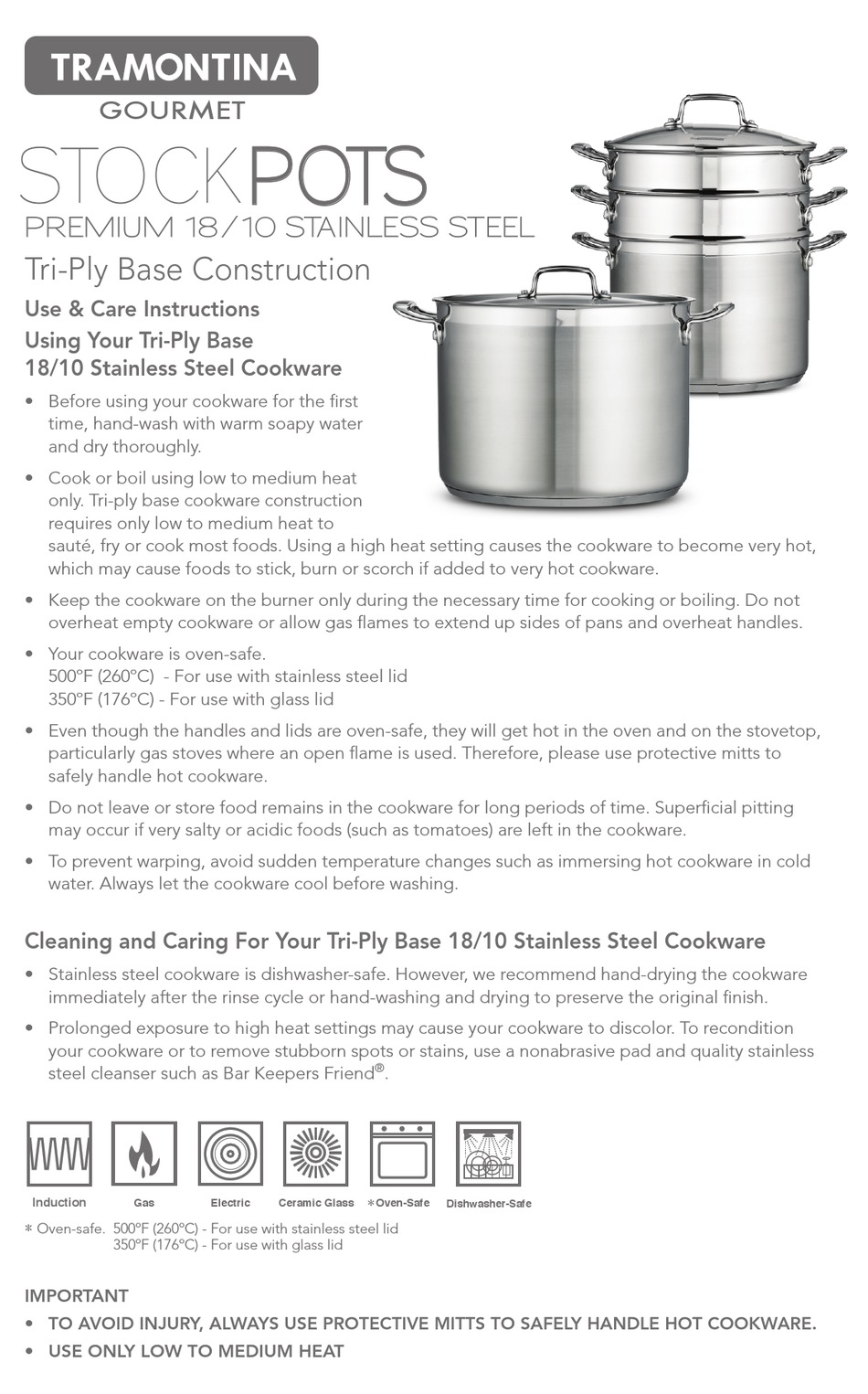 TRAMONTINA GOURMET USE & CARE INSTRUCTIONS Pdf Download ManualsLib