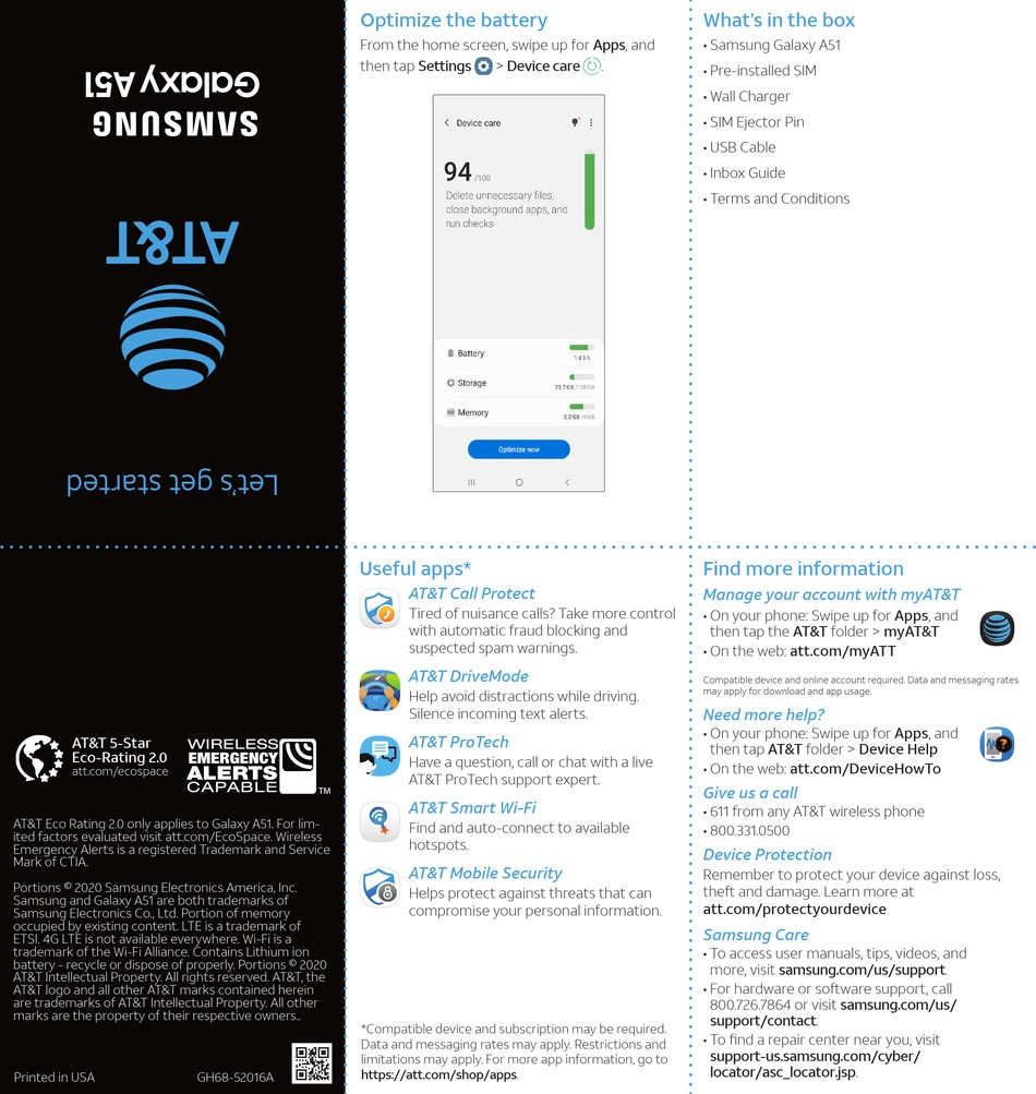 SAMSUNG GALAXY A51 QUICK START MANUAL Pdf Download ManualsLib