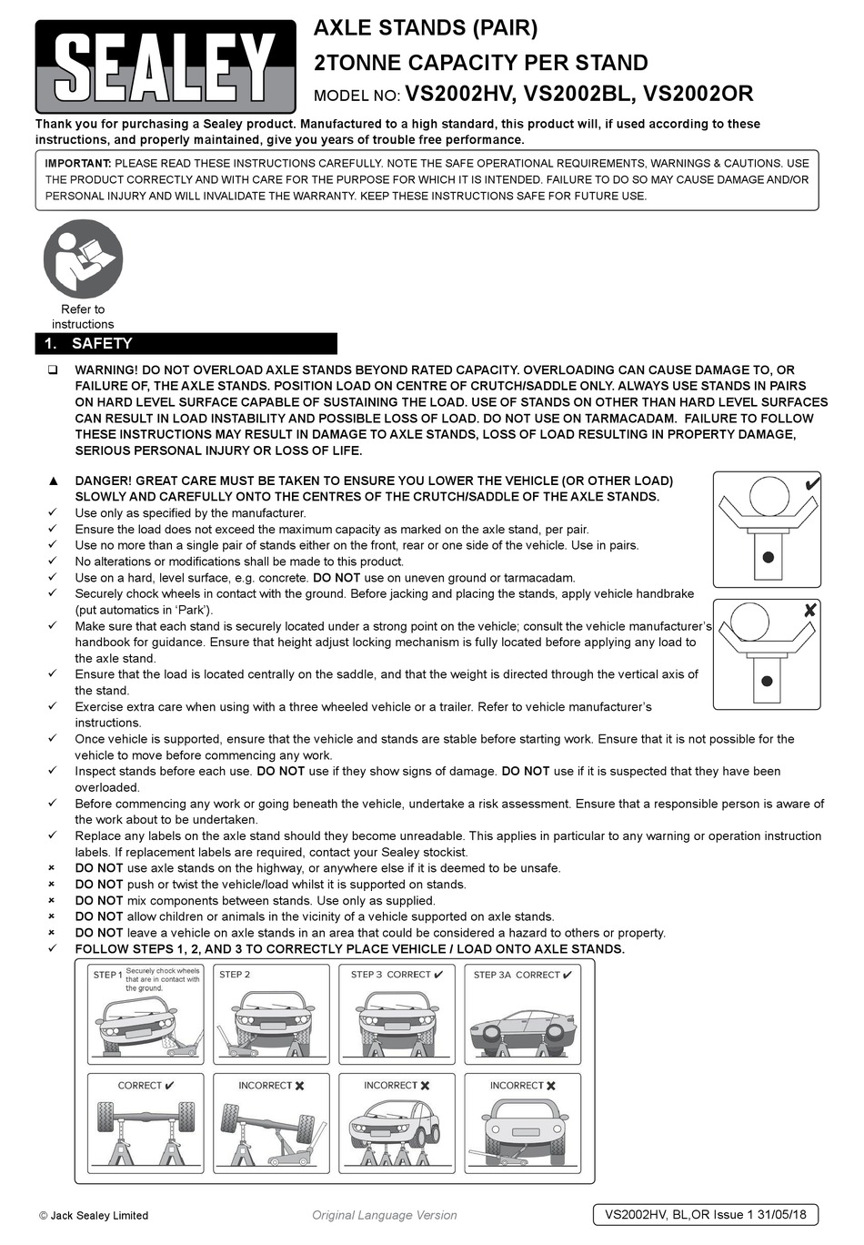 SEALEY VS2002HV INSTRUCTIONS Pdf Download ManualsLib