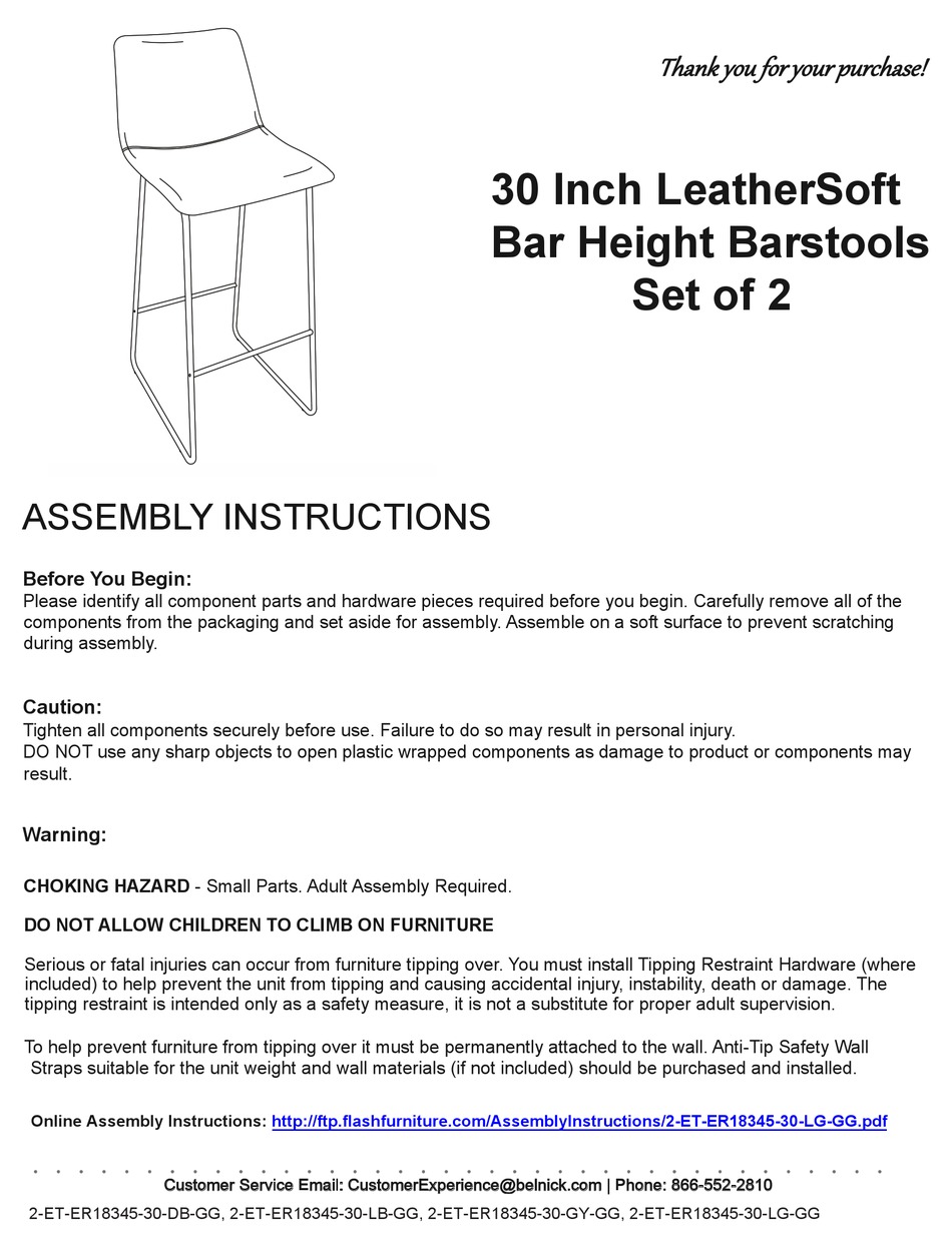 BELNICK 2ETER1834530DBGG ASSEMBLY INSTRUCTIONS Pdf Download