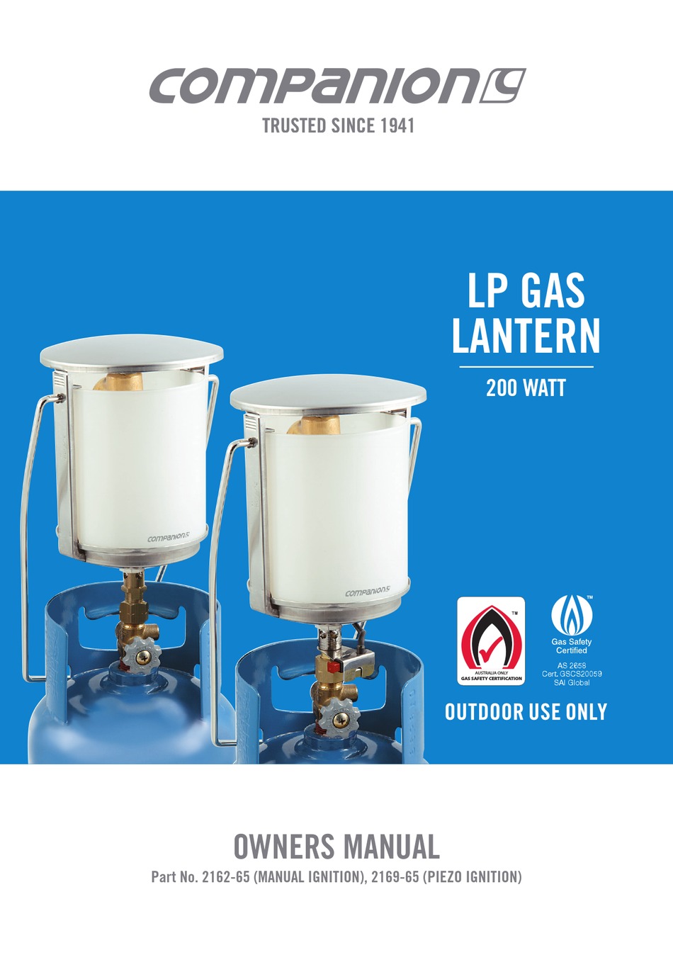 COMPANION LP GAS LANTERN OWNER'S MANUAL Pdf Download ManualsLib