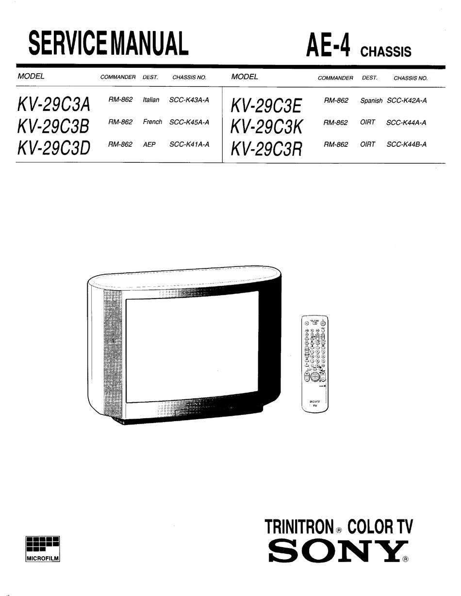 Схема sony kv 29fx66k