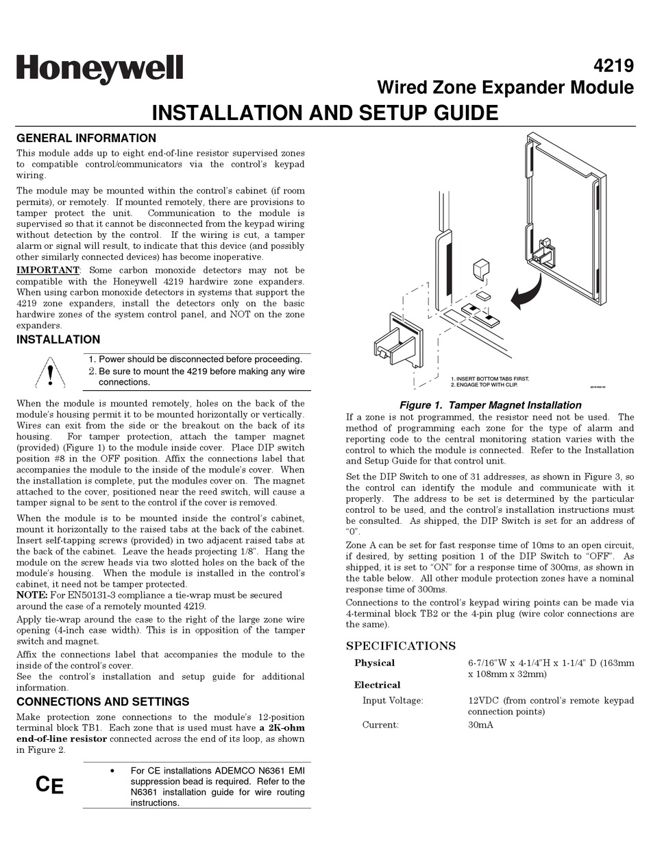HONEYWELL 4219 INSTALLATION AND SETUP MANUAL Pdf Download ManualsLib