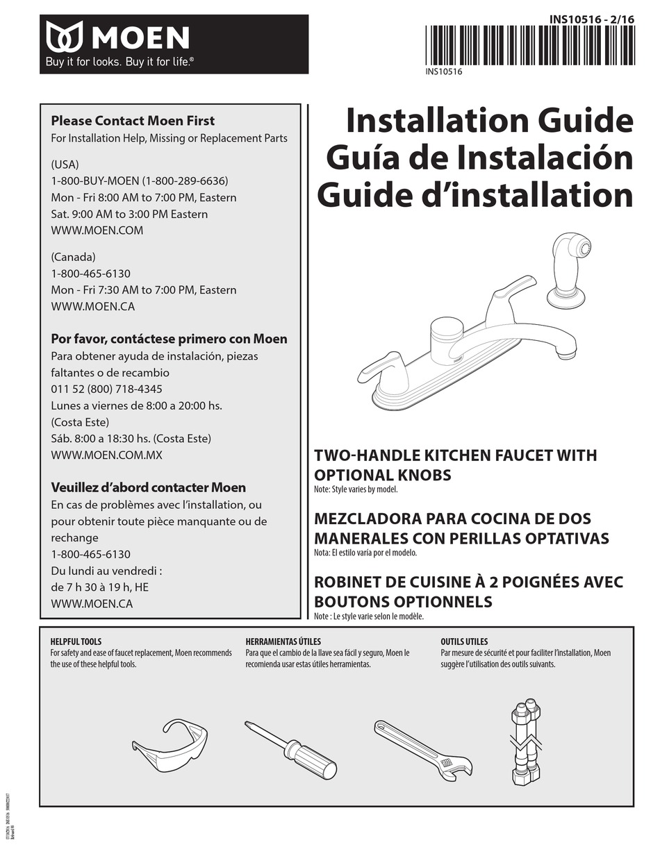 MOEN ADLER 87046 INSTALLATION MANUAL Pdf Download ManualsLib