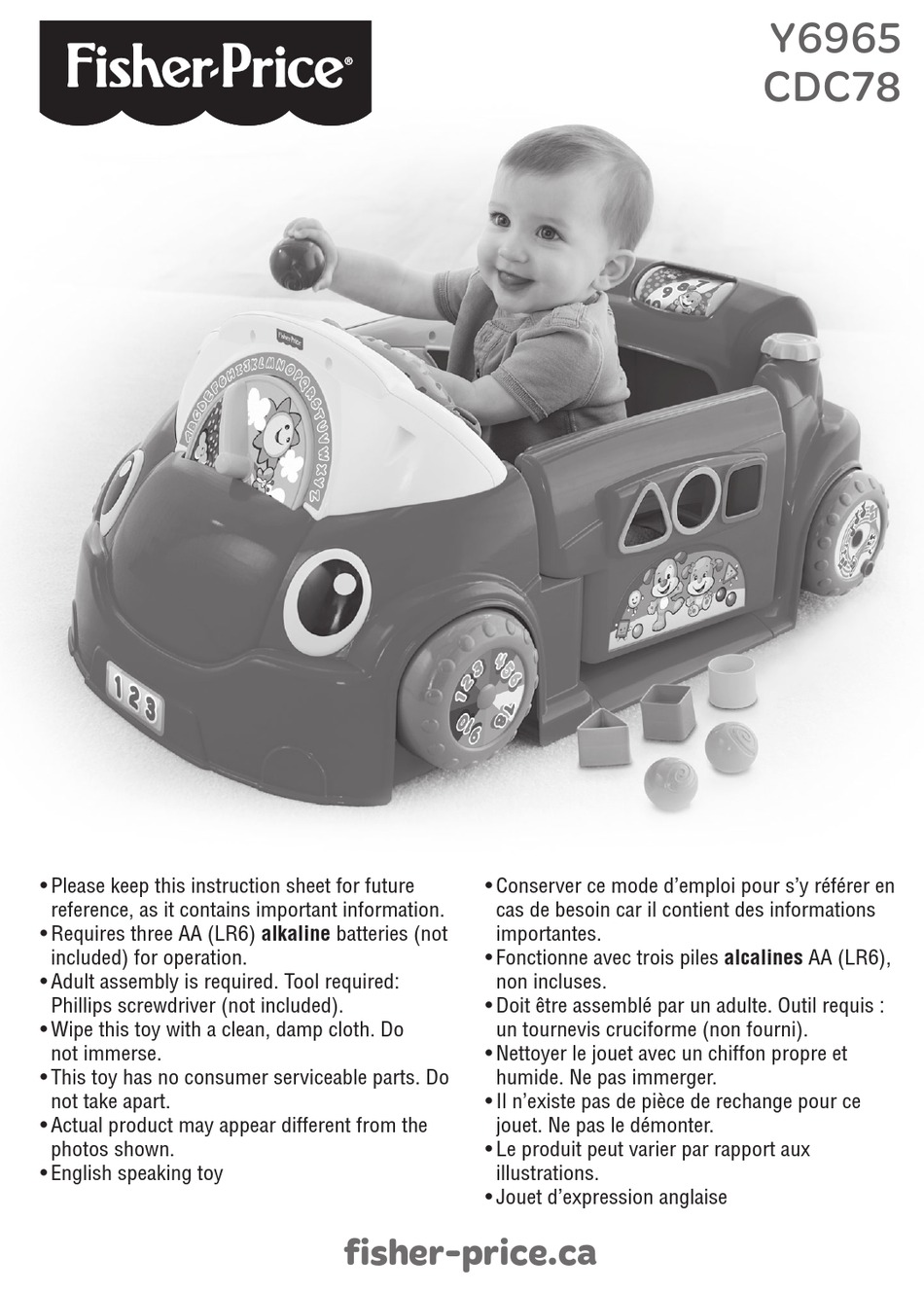 FISHER-PRICE Y6965 INSTRUCTION SHEET Pdf Download | ManualsLib