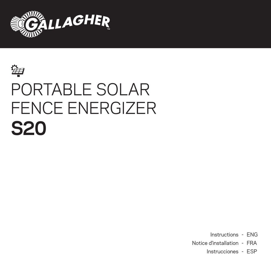 GALLAGHER S20 INSTRUCTIONS MANUAL Pdf Download ManualsLib