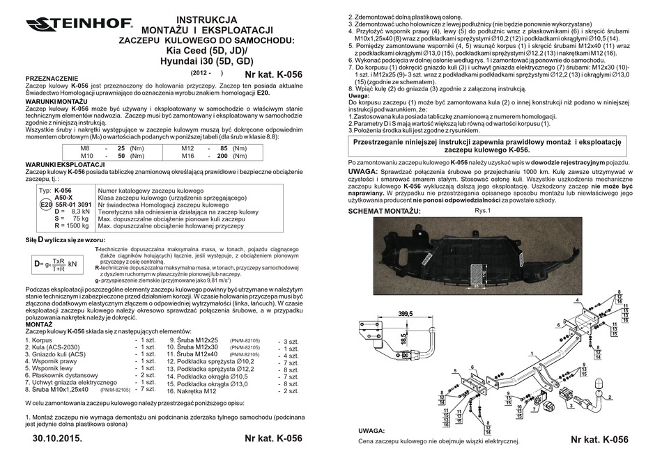 STEINHOF K 056 FITTING AND OPERATION MANUAL Pdf Download ManualsLib