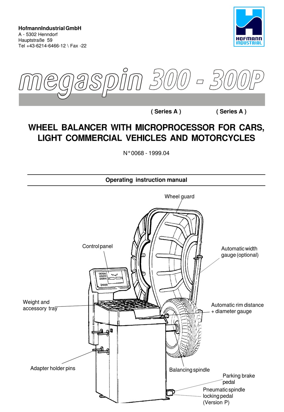 HOFMANN MEGASPIN 300 OPERATING INSTRUCTIONS MANUAL Pdf Download