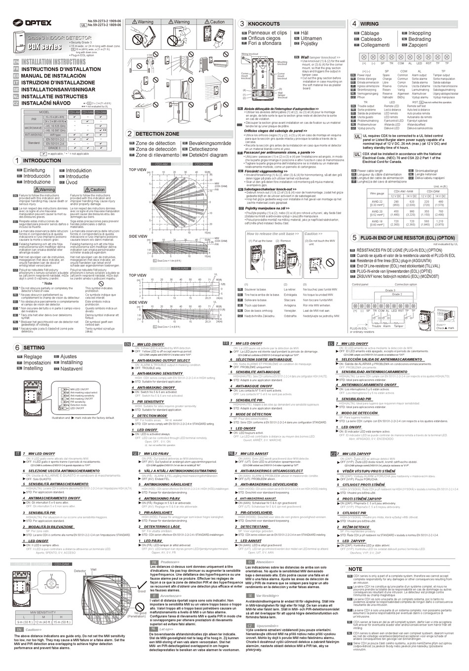 OPTEX CDX SERIES INSTALLATION MANUAL Pdf Download ManualsLib