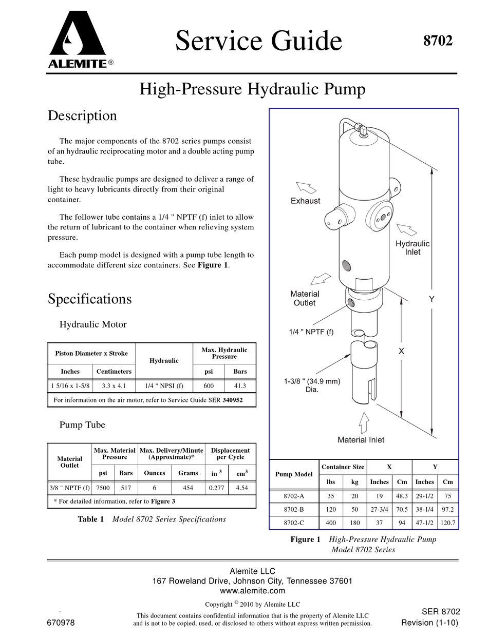 ALEMITE 8702 SERIES SERVICE MANUAL Pdf Download | ManualsLib