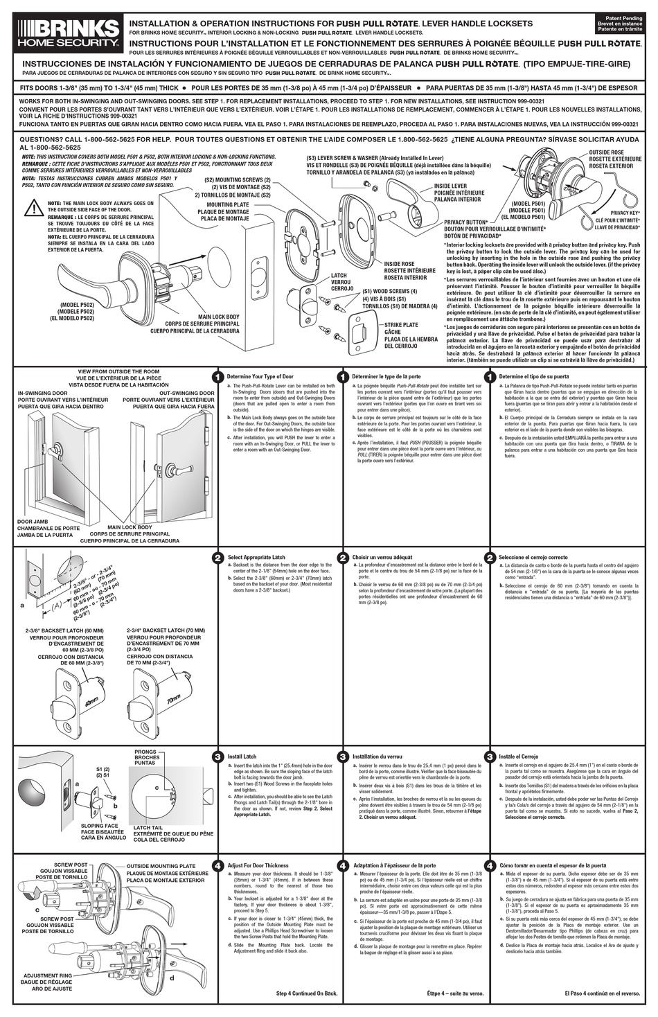 BRINKS P502 INSTALLATION & OPERATION INSTRUCTIONS Pdf Download ManualsLib