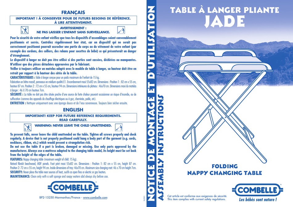 COMBELLE JADE ASSEMBLY INSTRUCTIONS Pdf Download ManualsLib