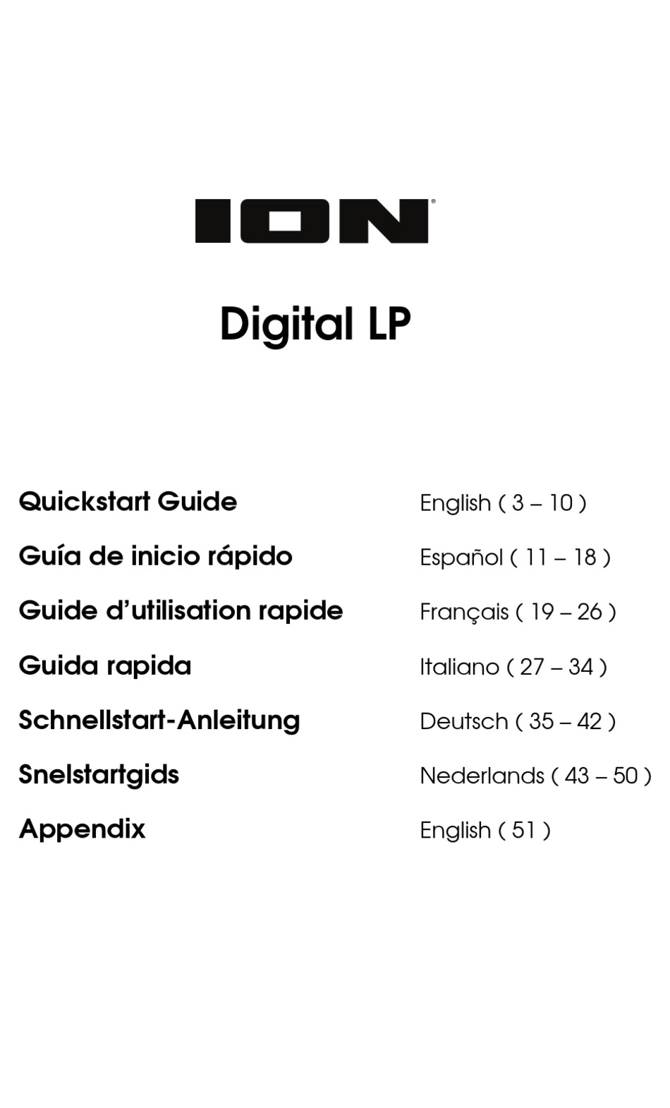 ION DIGITAL LP QUICK START MANUAL Pdf Download | ManualsLib