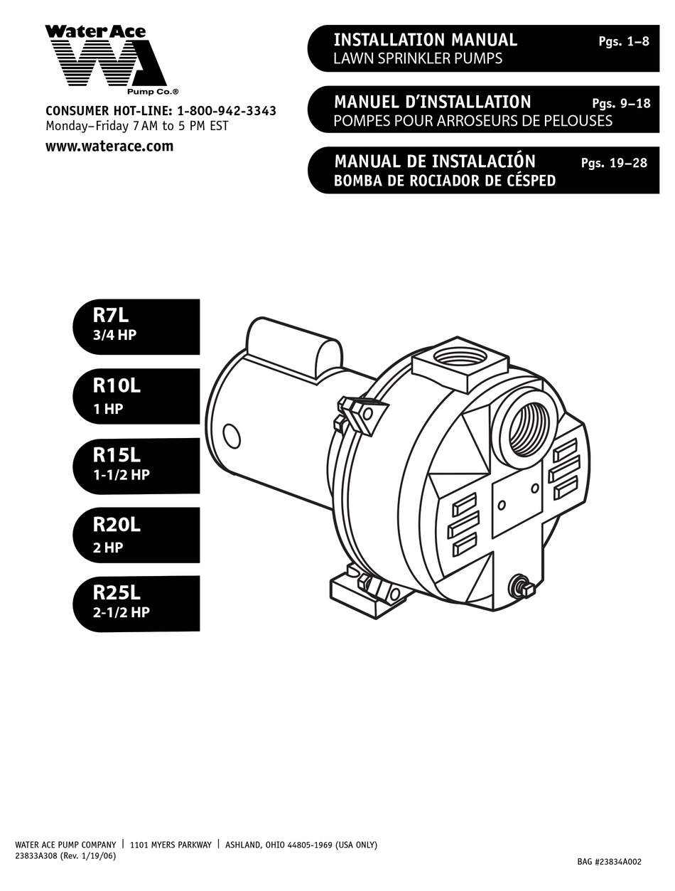 Ace Electronic Water Timer Manual