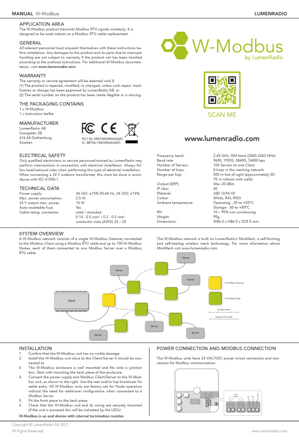 LUMENRADIO W-MODBUS MANUAL Pdf Download | ManualsLib