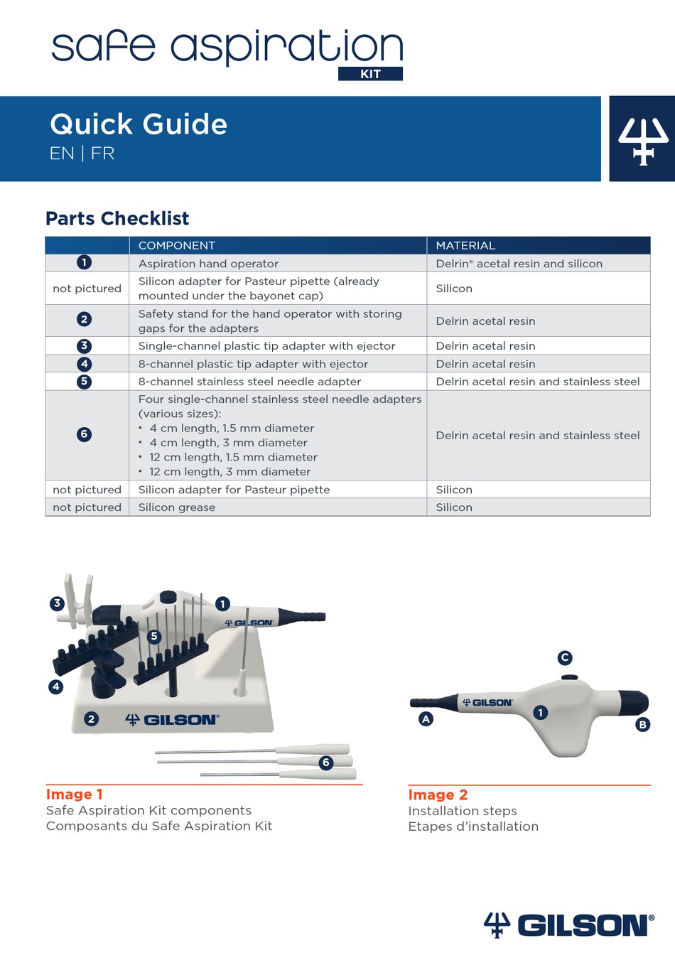 GILSON SAFE ASPIRATION QUICK MANUAL Pdf Download ManualsLib