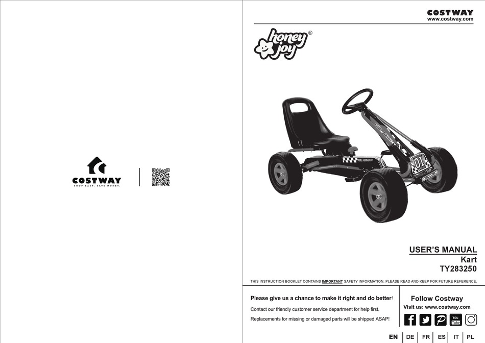 COSTWAY HONEY JOY TY283250 USER MANUAL Pdf Download ManualsLib